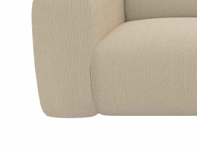 Grote rechter hoekbank - beige geribbelde stof - maison céphy - afbeelding 5 van  6