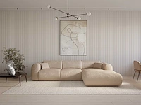 Grote rechter hoekbank - beige geribbelde stof - maison céphy - afbeelding 1 van  6