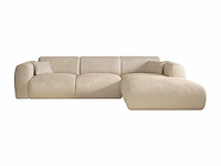 Grote rechter hoekbank - beige geribbelde stof - maison céphy - afbeelding 2 van  6