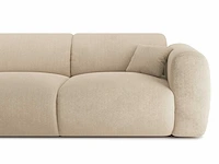 Grote rechter hoekbank - beige geribbelde stof - maison céphy - afbeelding 4 van  6