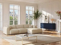 Grote rechter hoekbank - beige geribbelde stof - maison céphy - afbeelding 6 van  6