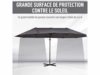 Grote zweefparasol kantelbaar staal polyester - afbeelding 5 van  7