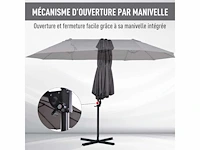 Grote zweefparasol kantelbaar staal polyester - afbeelding 6 van  7
