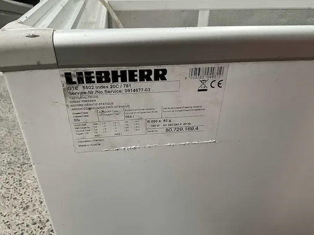 Gte 5502 diepvrieskoffer liebherr - afbeelding 6 van  6