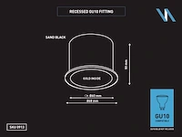 Gu10 inbouw armatuur met lamphouder (100x) - afbeelding 3 van  5