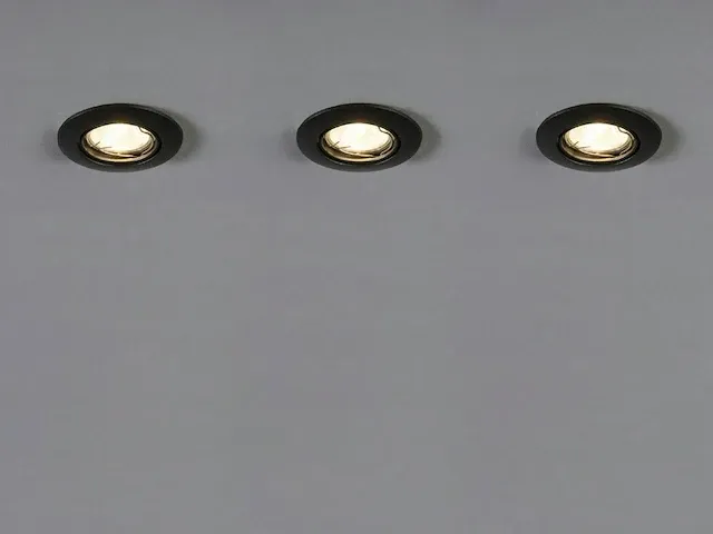 Gu10 inbouw armatuur zand zwart met lamphouder (100x) - afbeelding 1 van  7