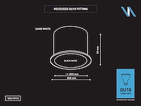Gu10 inbouw design armatuur met lamphouder (100x) - afbeelding 3 van  5