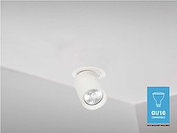 Gu10 inbouwspot armatuur cilinder draaibaar (10x) - afbeelding 1 van  3