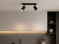 Gu10 opbouwarmatuur - plafondlamp 2 draaibare spots – fitting: gu10 (5x)