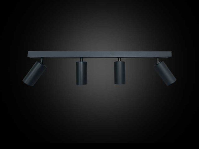 Gu10 opbouwarmatuur – 4 draaibare spots – zwart – aluminium – draaibaar 350°/70° – ip20 (x5) - afbeelding 3 van  5