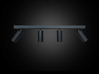 Gu10 opbouwarmatuur – 4 draaibare spots – zwart – aluminium – draaibaar 350°/70° – ip20 (x5) - afbeelding 3 van  5