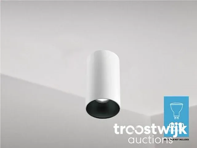 Gu10 opbouwspot armatuur cilinder zand wit en zwart - afbeelding 2 van  4