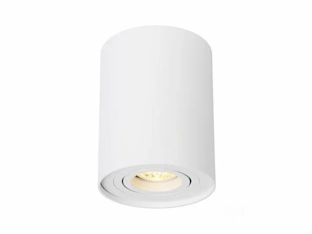 Gu10 opbouwspot armatuur cilinder zand wit kantelbaar groot - afbeelding 1 van  5