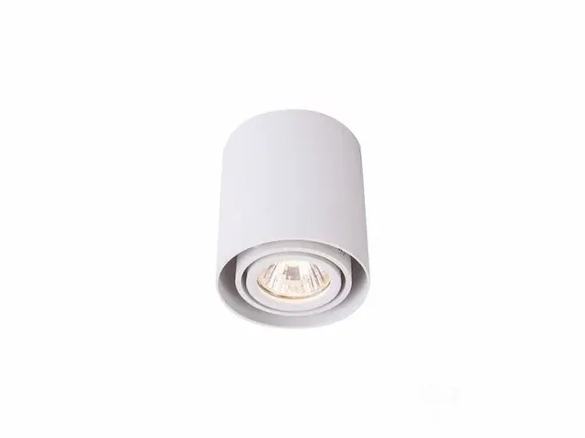 Gu10 opbouwspot armatuur cilinder zand wit kantelbaar - afbeelding 1 van  4