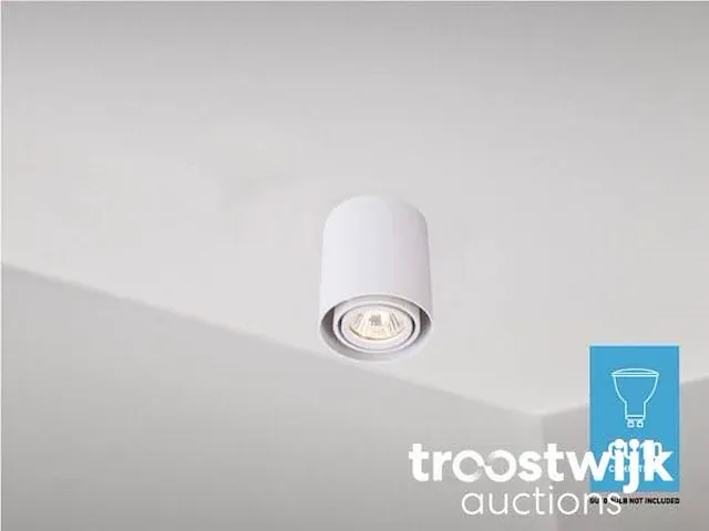 Gu10 opbouwspot armatuur cilinder zand wit kantelbaar - afbeelding 2 van  4