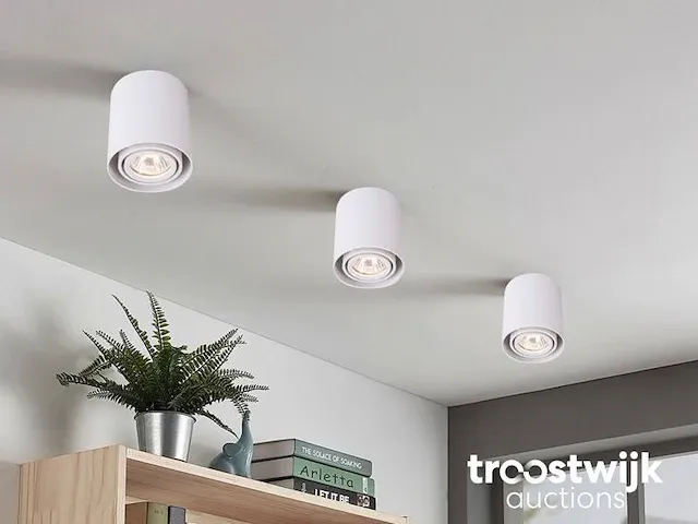 Gu10 opbouwspot armatuur cilinder zand wit kantelbaar - afbeelding 3 van  4