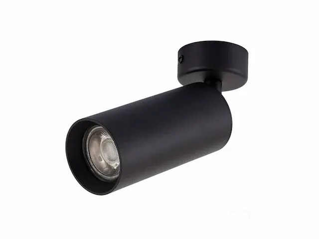Gu10 opbouwspot armatuur cilinder zand zwart draaibaar - afbeelding 2 van  6