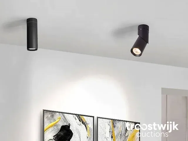 Gu10 opbouwspot armatuur cilinder zand zwart draaibaar - afbeelding 4 van  5