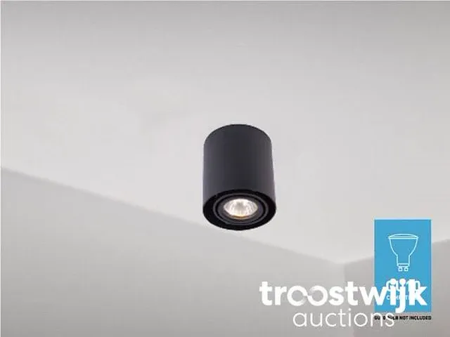 Gu10 opbouwspot armatuur cilinder zand zwart kantelbaar - afbeelding 2 van  4