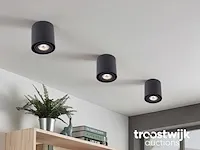 Gu10 opbouwspot armatuur cilinder zand zwart kantelbaar - afbeelding 3 van  4