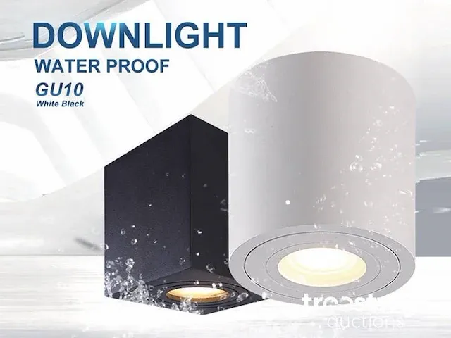 Gu10 opbouwspot armatuur cilinder zand zwart waterdicht - afbeelding 6 van  7
