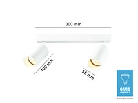 Gu10 opbouwspot armatuur duo draaibaar (4x) - afbeelding 3 van  3