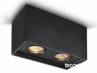 Gu10 opbouwspot armatuur rechthoekig dual fittingen zand zwart kantelbaar