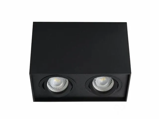 Gu10 opbouwspot armatuur rechthoekig dual fittingen zand zwart kantelbaar - afbeelding 2 van  7