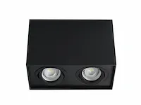 Gu10 opbouwspot armatuur rechthoekig dual fittingen zand zwart kantelbaar - afbeelding 2 van  7