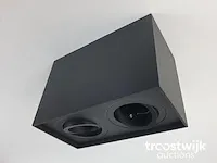 Gu10 opbouwspot armatuur rechthoekig dual fittingen zand zwart kantelbaar - afbeelding 3 van  7