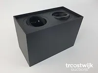Gu10 opbouwspot armatuur rechthoekig dual fittingen zand zwart kantelbaar - afbeelding 4 van  7