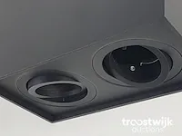 Gu10 opbouwspot armatuur rechthoekig dual fittingen zand zwart kantelbaar - afbeelding 5 van  7