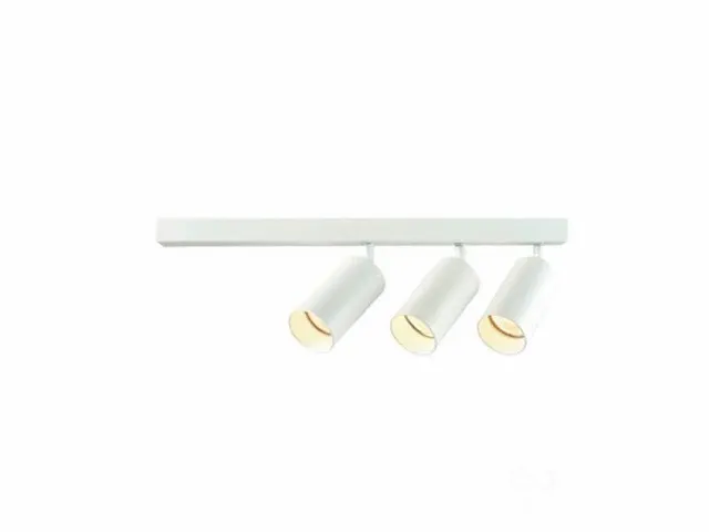 Gu10 opbouwspot armatuur triple cilinder zand wit draaibaar - afbeelding 1 van  2