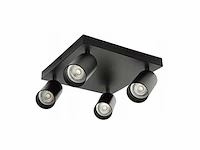 Gu10 vierkant opbouwspot armatuur 4 kop draaibaar (6x) - afbeelding 2 van  3