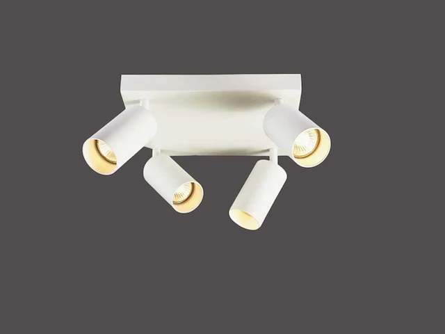 Gu10 vierkant opbouwspot armatuur 4 kop draaibaar (6x) - afbeelding 2 van  4