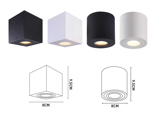 Gu10 waterdicht opbouwspot armatuur ip44 9,5cm (8x) - afbeelding 7 van  7