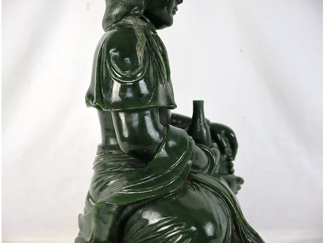 Guan yin beeld groene jade - afbeelding 2 van  16
