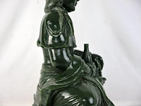 Guan yin beeld groene jade - afbeelding 2 van  16