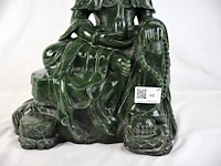 Guan yin beeld groene jade - afbeelding 10 van  16