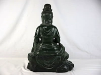 Guan yin beeld groene jade - afbeelding 12 van  16
