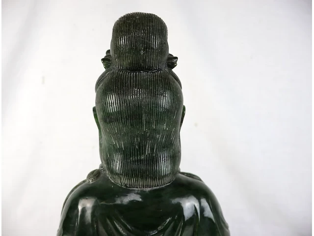 Guan yin beeld groene jade - afbeelding 13 van  16