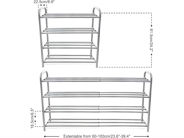 Guanjune uitschuifbaar schoenenrek - afbeelding 3 van  4