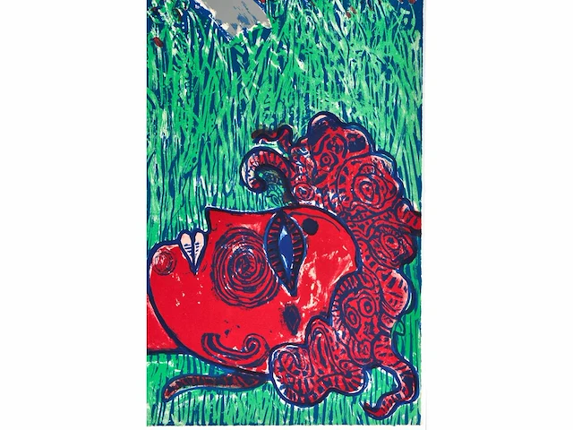 Guillaume corneille - avant que la lune... - lithografie - afbeelding 3 van  5