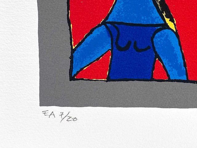 Guillaume corneille - femme et chat en liberté - zeefdruk - afbeelding 4 van  7