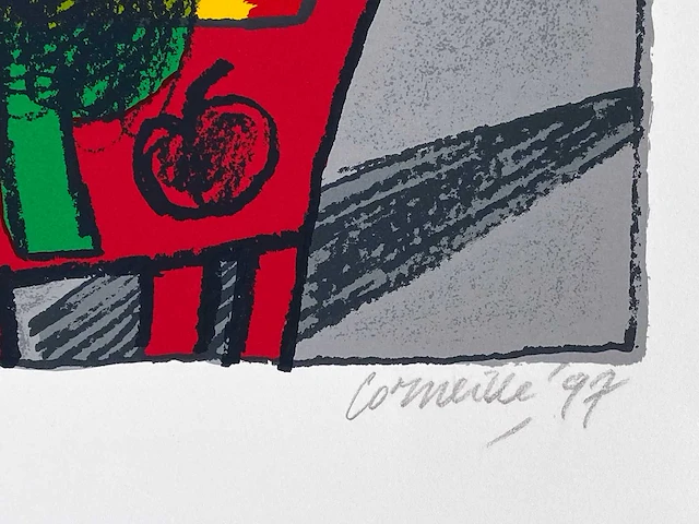 Guillaume corneille - femme, oiseau et les arbres - zeefdruk - afbeelding 3 van  6