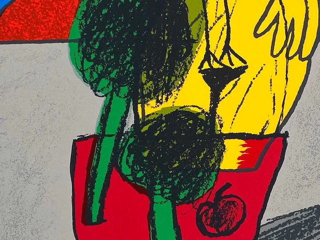 Guillaume corneille - femme, oiseau et les arbres - zeefdruk - afbeelding 6 van  6