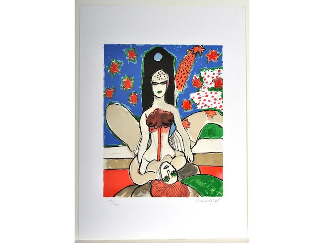 Guillaume corneille - la nuit étoilée - kleurenlithografie - afbeelding 2 van  6