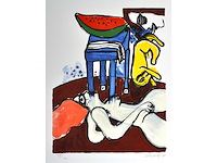 Guillaume corneille - la pastèque - kleurenlithografie - afbeelding 1 van  7