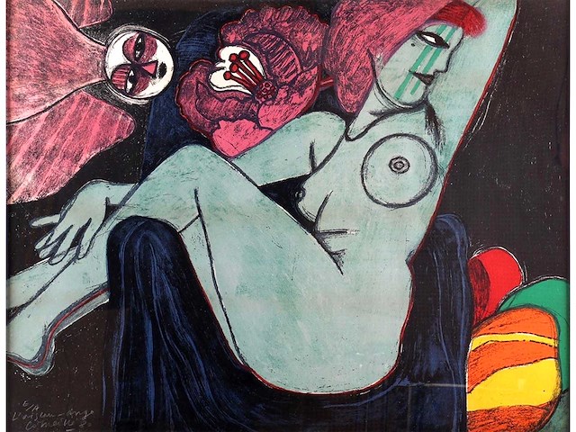 Guillaume corneille - l’oiseau-ange - litho - afbeelding 1 van  8