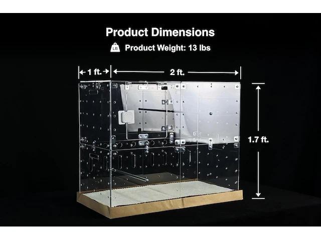 Guinealoft™ acryl kooi (model-e) - afbeelding 2 van  5